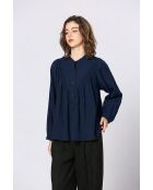 Donkerblauw katoenen hemd Isolda