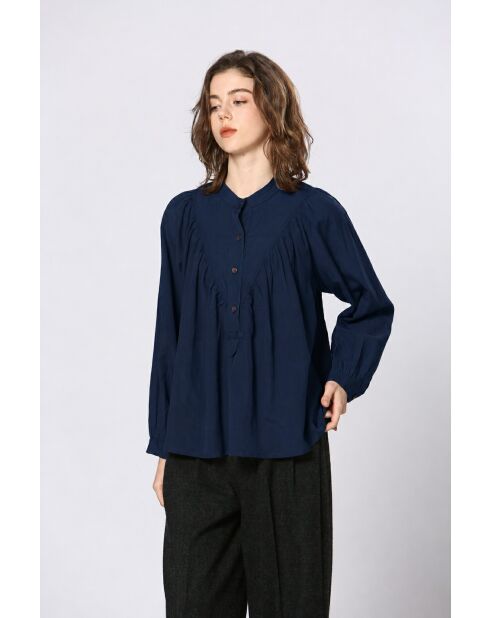 Chemise en coton Isolda marine