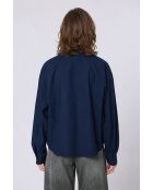 Camisa Priscille de algodón azul marino
