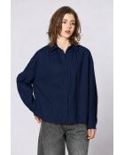 Camisa Priscille de algodón azul marino