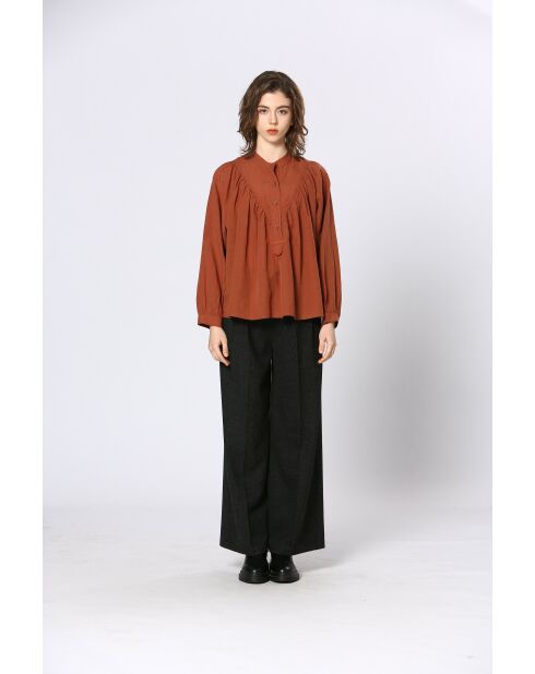 Top en coton Isolda brique