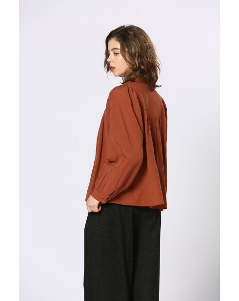 Top en coton Isolda brique