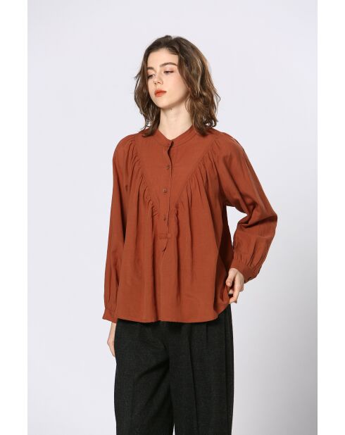 Top en coton Isolda brique