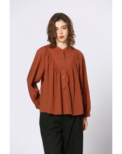 Top en coton Isolda brique