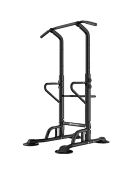 Station de musculation à haltères réglable modèle FitLife noire et rouge