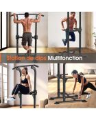 Station de musculation à haltères réglable modèle FitLife noire et rouge