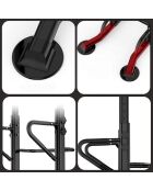 Station de musculation à haltères réglable modèle FitLife noire et rouge