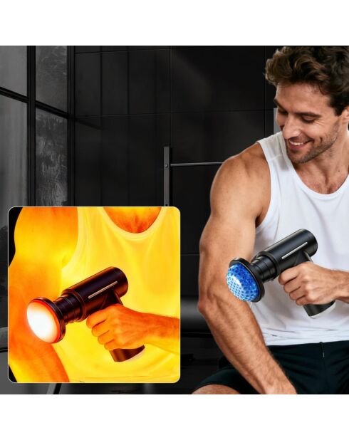 Pistolet de massage musculaire 6 vitesses réglables 6 têtes de massage modèle Smart Gun noir