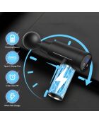 Pistolet de massage musculaire 6 vitesses réglables 6 têtes de massage modèle Smart Gun noir