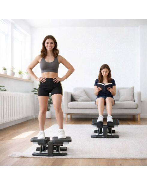 Stepper pour l'Entraînement à Domicile Hauteur des Pédales et Résistance Réglables Écran LED modèle TREXFIT noir/jaune