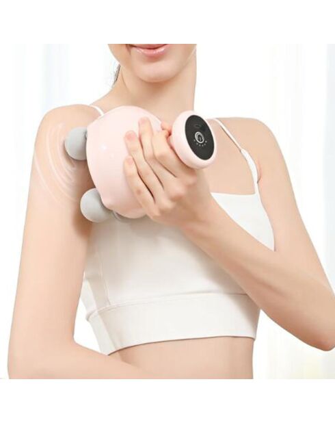 Mini masseur portatif vibrant SYNERFIT à 4 têtes 6 intensités de massage modèle Thera Gun poudre
