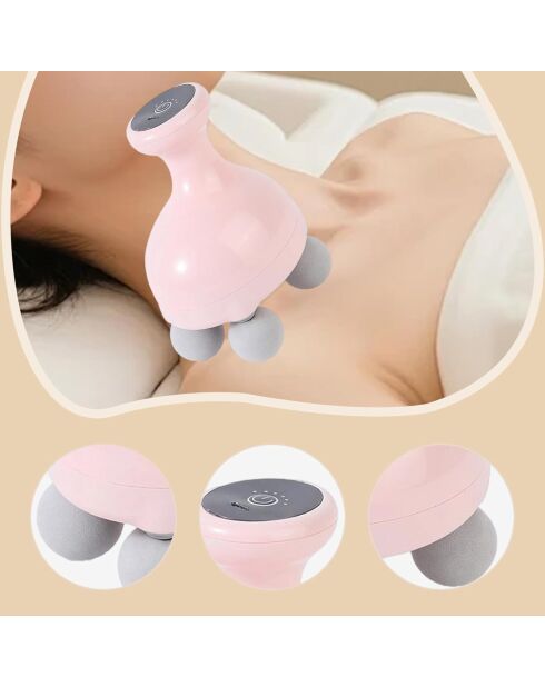 Mini masseur portatif vibrant SYNERFIT à 4 têtes 6 intensités de massage modèle Thera Gun poudre