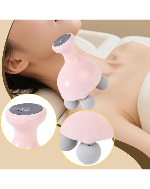 Mini masseur portatif vibrant SYNERFIT à 4 têtes 6 intensités de massage modèle Thera Gun poudre