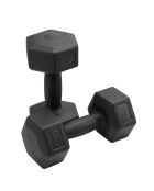 Lots de 2 Haltères hexagonal écologique en acier recouvert de PVC noir - 2,5 kg l'unité