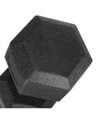 Lots de 2 Haltères hexagonal écologique en acier recouvert de PVC noir - 2,5 kg l'unité