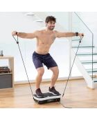 Plateforme vibrante de remise en forme modèle Powerfit avec poignée blanc - 53 x 32 x 100 cm