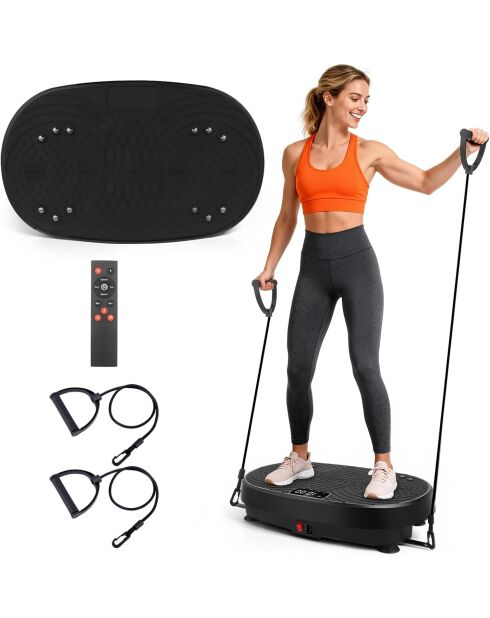 Plateforme vibrante de remise en forme modèle Powerfit avec poignée noir - 53 x 32 x 100 cm