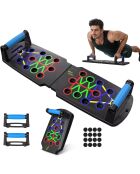 Planche de musculation 12 en 1 système d'exercice de Fitness d'entraînement modéle Push-up noire et bleue