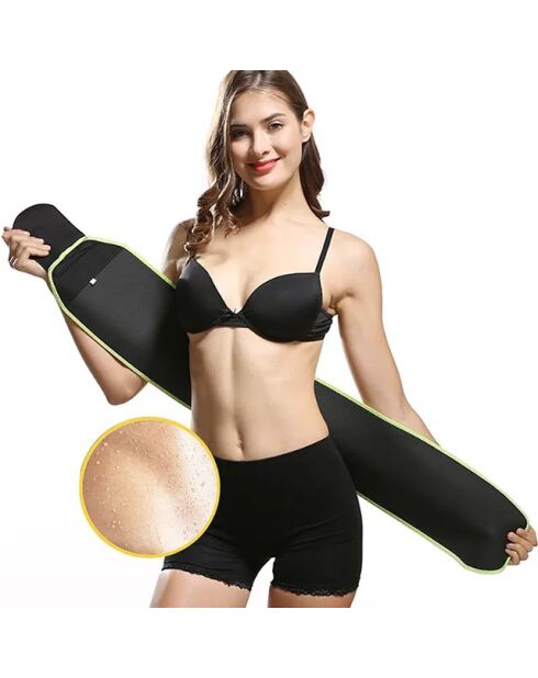 Ceinture de sudation en néoprène et lycra modéle Sauna fit noir