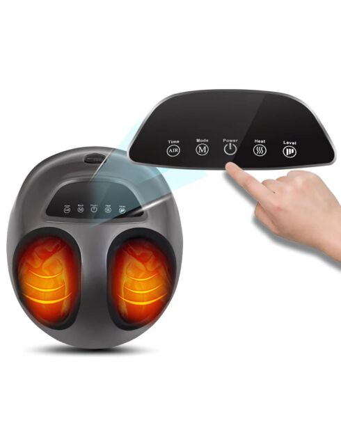 Appareil de massage des pieds avec fonction chauffante et compression d'air à commande tactile modèle Jacuzzi noir