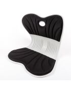 Coussin de siège en mousse à mémoire de forme de L modèle Celia noir/écru