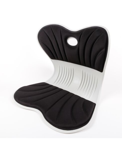 Coussin de siège en mousse à mémoire de forme de L modèle Celia noir/écru