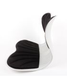 Coussin de siège en mousse à mémoire de forme de L modèle Celia noir/écru