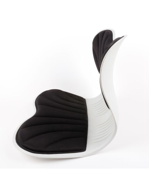 Coussin de siège en mousse à mémoire de forme de L modèle Celia noir/écru