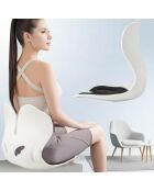 Coussin de siège en mousse à mémoire de forme de L modèle Celia noir/écru