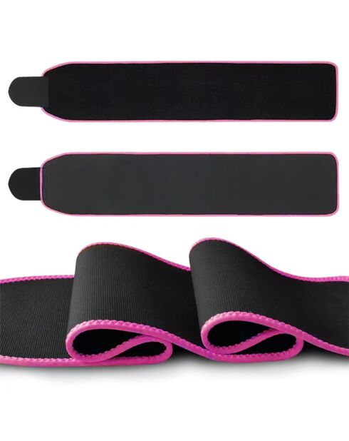 Ceinture de sudation en néoprène et lycra modéle Sauna fit noir et rose