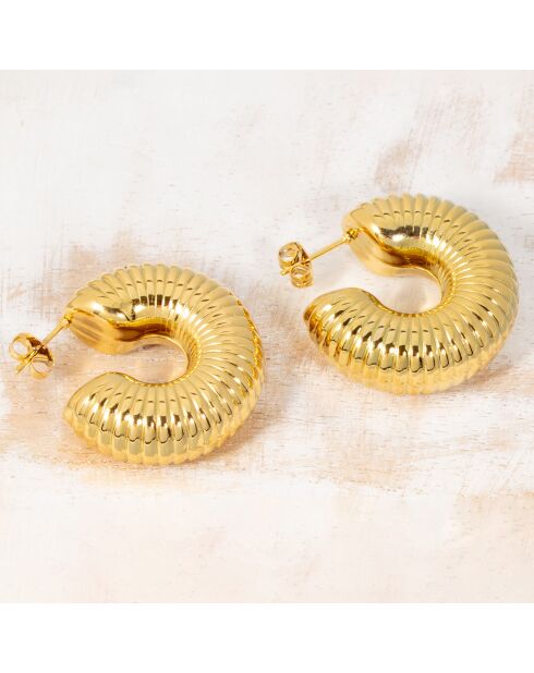 Boucles d'oreilles Eodace Steel dorées