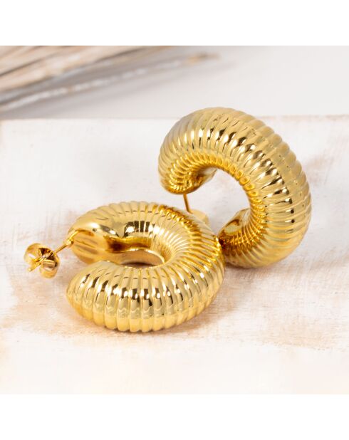 Boucles d'oreilles Eodace Steel dorées