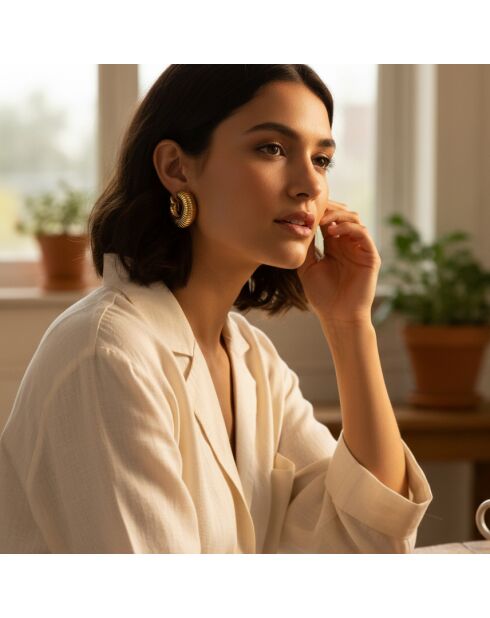 Boucles d'oreilles Eodace Steel dorées
