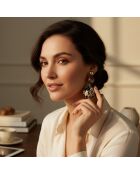 Boucles d'oreilles Leonie Steel doré/marron
