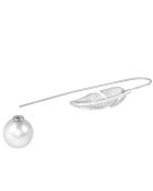 Zilver/witte oorbellen Petra