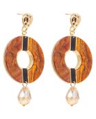 Boucles d'oreilles Ambora doré/marron