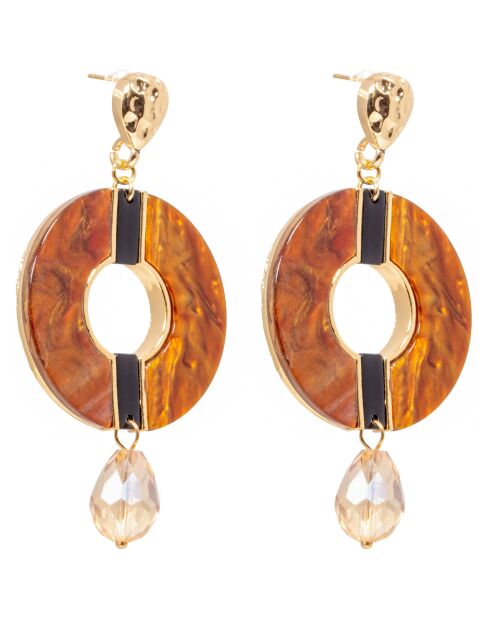 Boucles d'oreilles Ambora doré/marron