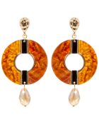 Boucles d'oreilles Ambora doré/marron