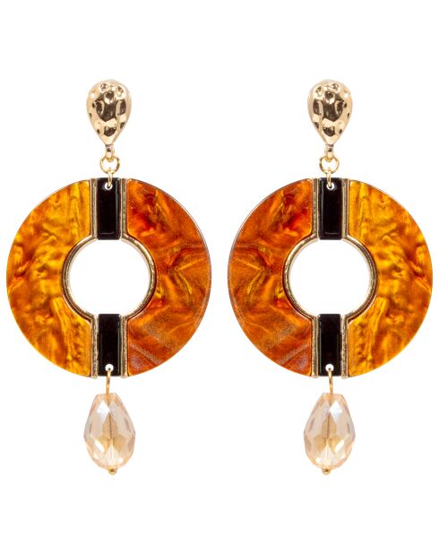Boucles d'oreilles Ambora doré/marron