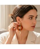 Boucles d'oreilles Ambora doré/marron