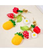 Boucles d'oreilles Sumerena Steel doré/multicolore