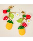 Boucles d'oreilles Sumerena Steel doré/multicolore
