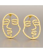 Boucles d'oreilles Line Faces dorées
