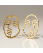 Boucles d'oreilles Line Faces dorées