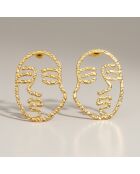 Boucles d'oreilles Line Faces dorées