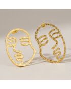 Boucles d'oreilles Line Faces dorées
