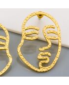 Boucles d'oreilles Line Faces dorées
