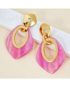 Boucles d'oreilles Gelina Steel doré/rose