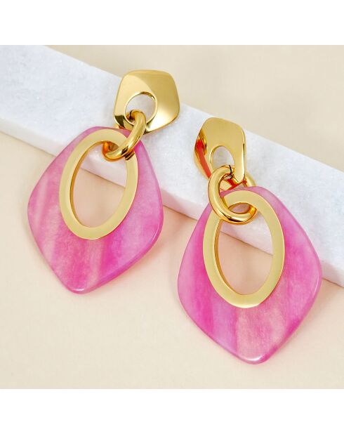 Boucles d'oreilles Gelina Steel doré/rose
