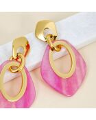 Boucles d'oreilles Gelina Steel doré/rose